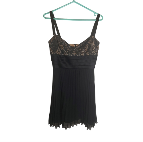 ABS by Allen Schwartz Black Lace Pleated Dress - Picture 1 of 8